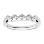 14K White Gold 5-Stone Shared Prong 1 carat Round Complete Diamond Band