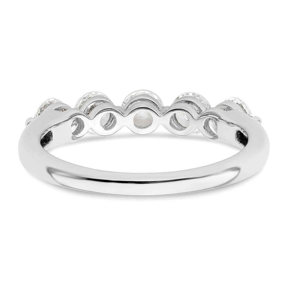 14K White Gold 5-Stone Shared Prong 1 carat Round Complete Diamond Band