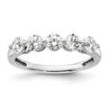 14K White Gold 5-Stone Shared Prong 1 carat Round Complete Diamond Band