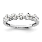 14K White Gold 5-Stone Shared Prong 1 carat Round Complete Diamond Band