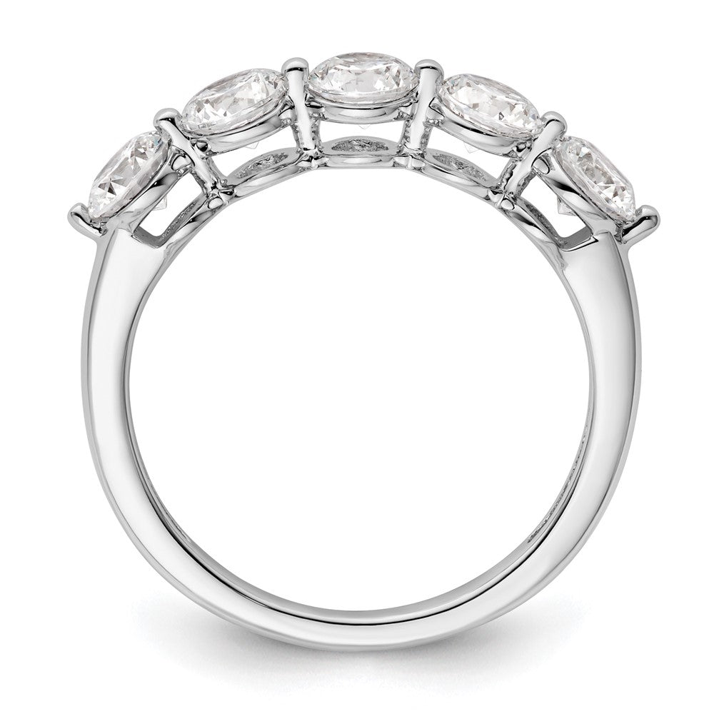 14K White Gold 5-Stone Shared Prong 1.5 carat Round Complete Diamond Band