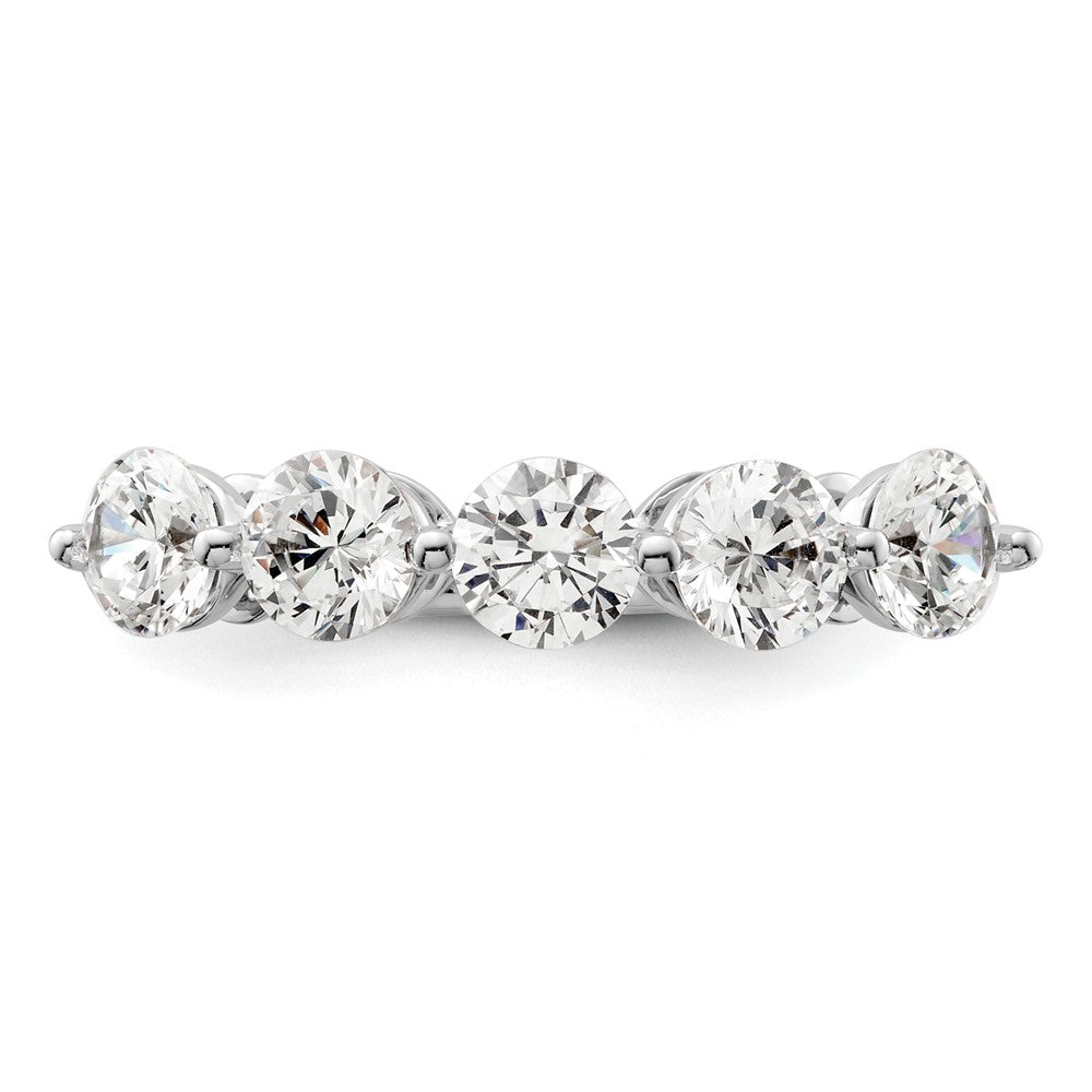 14K White Gold 5-Stone Shared Prong 1.5 carat Round Complete Diamond Band