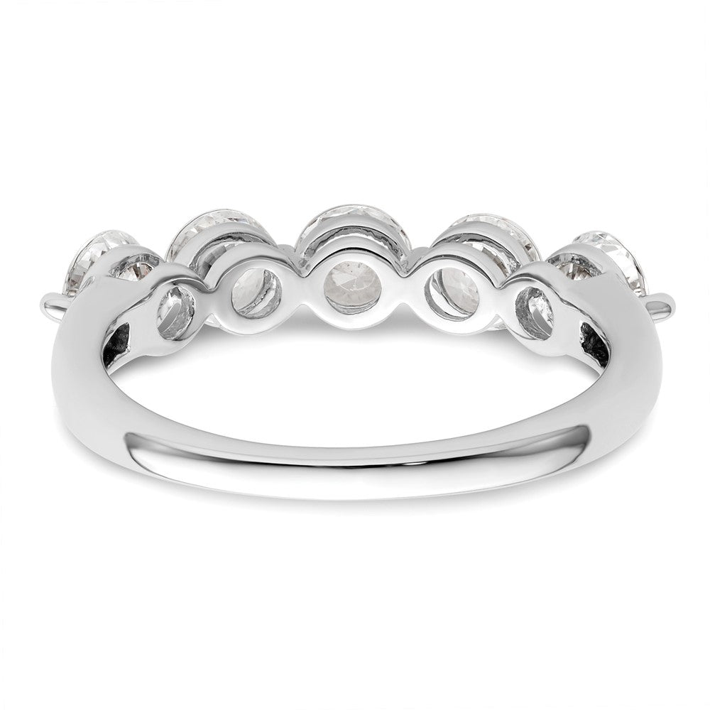 14K White Gold 5-Stone Shared Prong 1.5 carat Round Complete Diamond Band