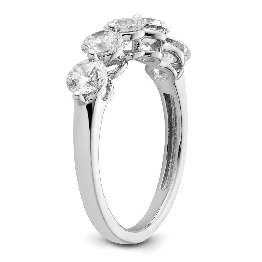 14K White Gold 5-Stone Shared Prong 1.5 carat Round Complete Diamond Band
