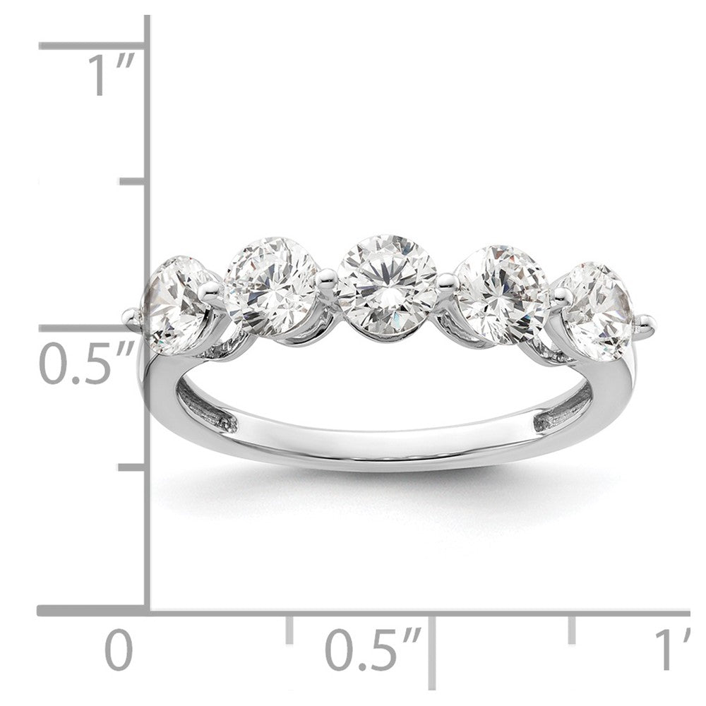 14K White Gold 5-Stone Shared Prong 1.5 carat Round Complete Diamond Band