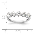 14K White Gold 5-Stone Shared Prong 1.5 carat Round Complete Diamond Band