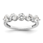 14K White Gold 5-Stone Shared Prong 1.5 carat Round Complete Diamond Band