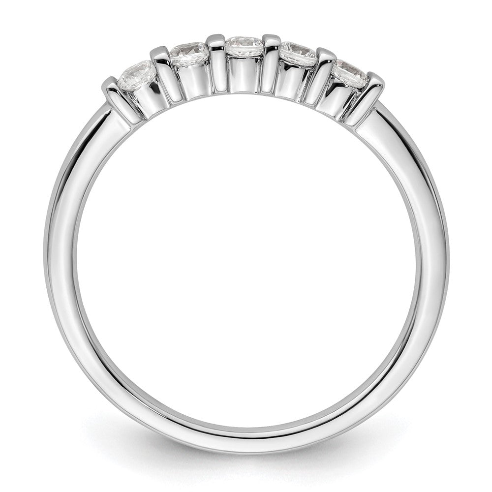 14K White Gold 5-Stone Half-Bezel 1/4 carat Round Complete Diamond Band