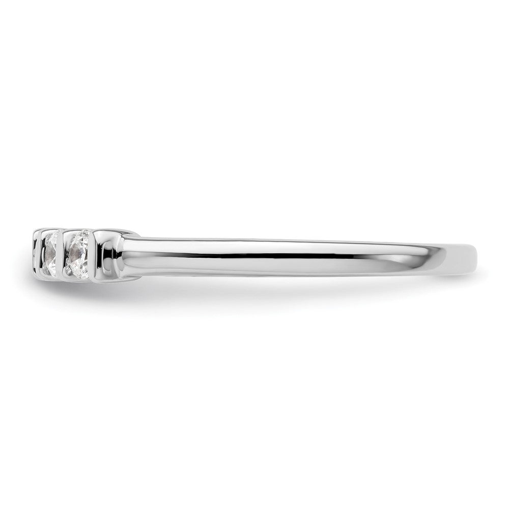 14K White Gold 5-Stone Half-Bezel 1/4 carat Round Complete Diamond Band