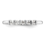14K White Gold 5-Stone Half-Bezel 1/4 carat Round Complete Diamond Band