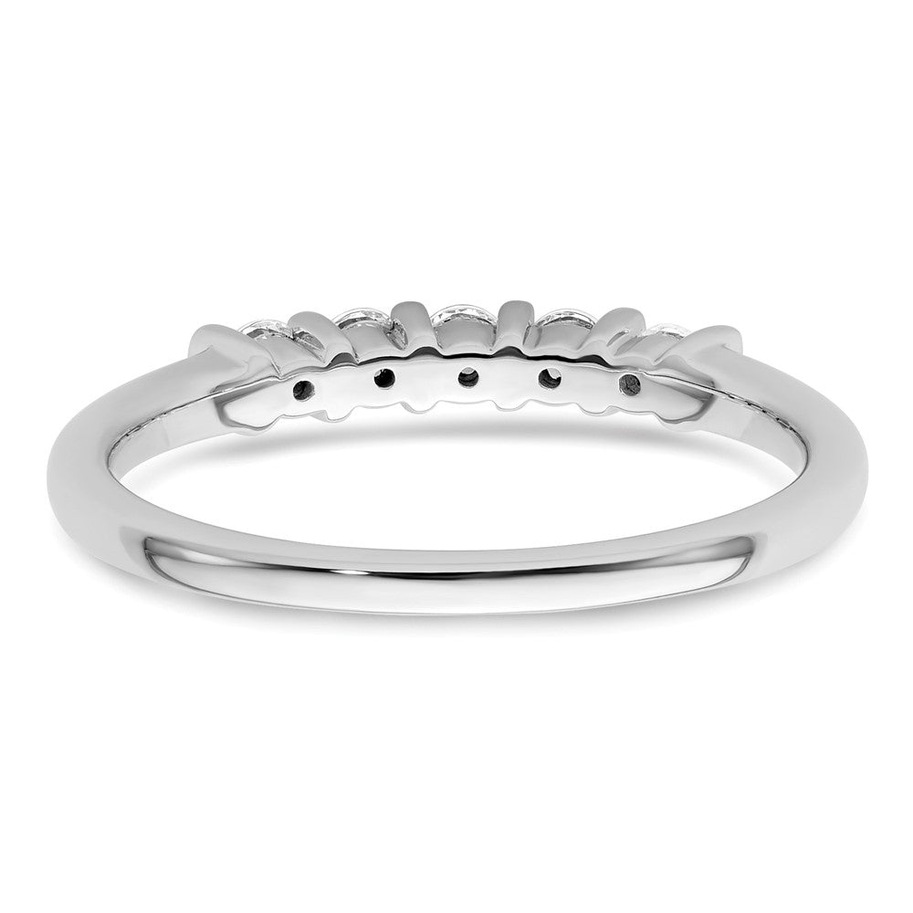 14K White Gold 5-Stone Half-Bezel 1/4 carat Round Complete Diamond Band