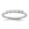 14K White Gold 5-Stone Half-Bezel 1/4 carat Round Complete Diamond Band