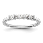 14K White Gold 5-Stone Half-Bezel 1/4 carat Round Complete Diamond Band