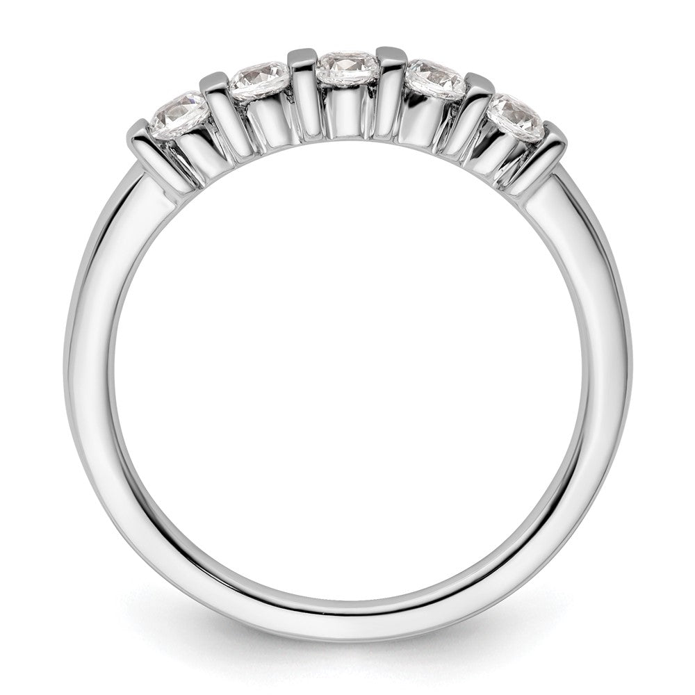 14K White Gold 5-Stone Half-Bezel 1/3 carat Round Complete Diamond Band