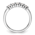 14K White Gold 5-Stone Half-Bezel 1/3 carat Round Complete Diamond Band