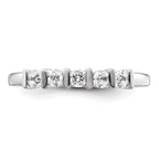 14K White Gold 5-Stone Half-Bezel 1/3 carat Round Complete Diamond Band