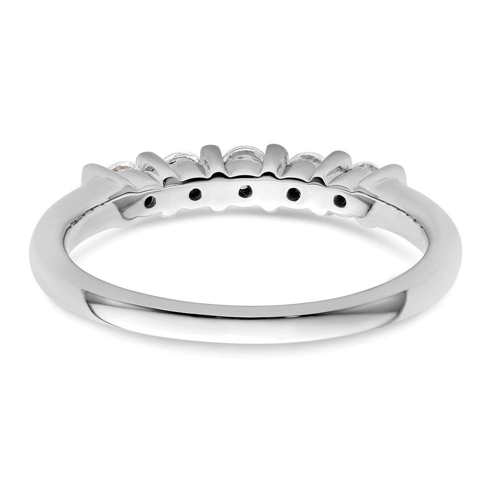 14K White Gold 5-Stone Half-Bezel 1/3 carat Round Complete Diamond Band