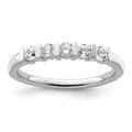 14K White Gold 5-Stone Half-Bezel 1/3 carat Round Complete Diamond Band