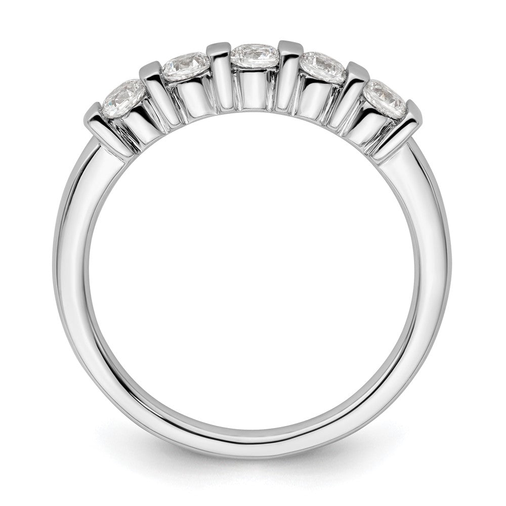 14K White Gold 5-Stone Half-Bezel 1/2 carat Round Complete Diamond Band