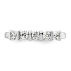 14K White Gold 5-Stone Half-Bezel 1/2 carat Round Complete Diamond Band