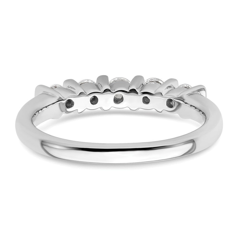14K White Gold 5-Stone Half-Bezel 1/2 carat Round Complete Diamond Band