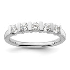 14K White Gold 5-Stone Half-Bezel 1/2 carat Round Complete Diamond Band