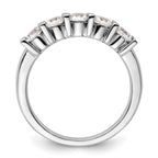 14K White Gold 5-Stone Half-Bezel 3/4 carat Round Complete Diamond Band