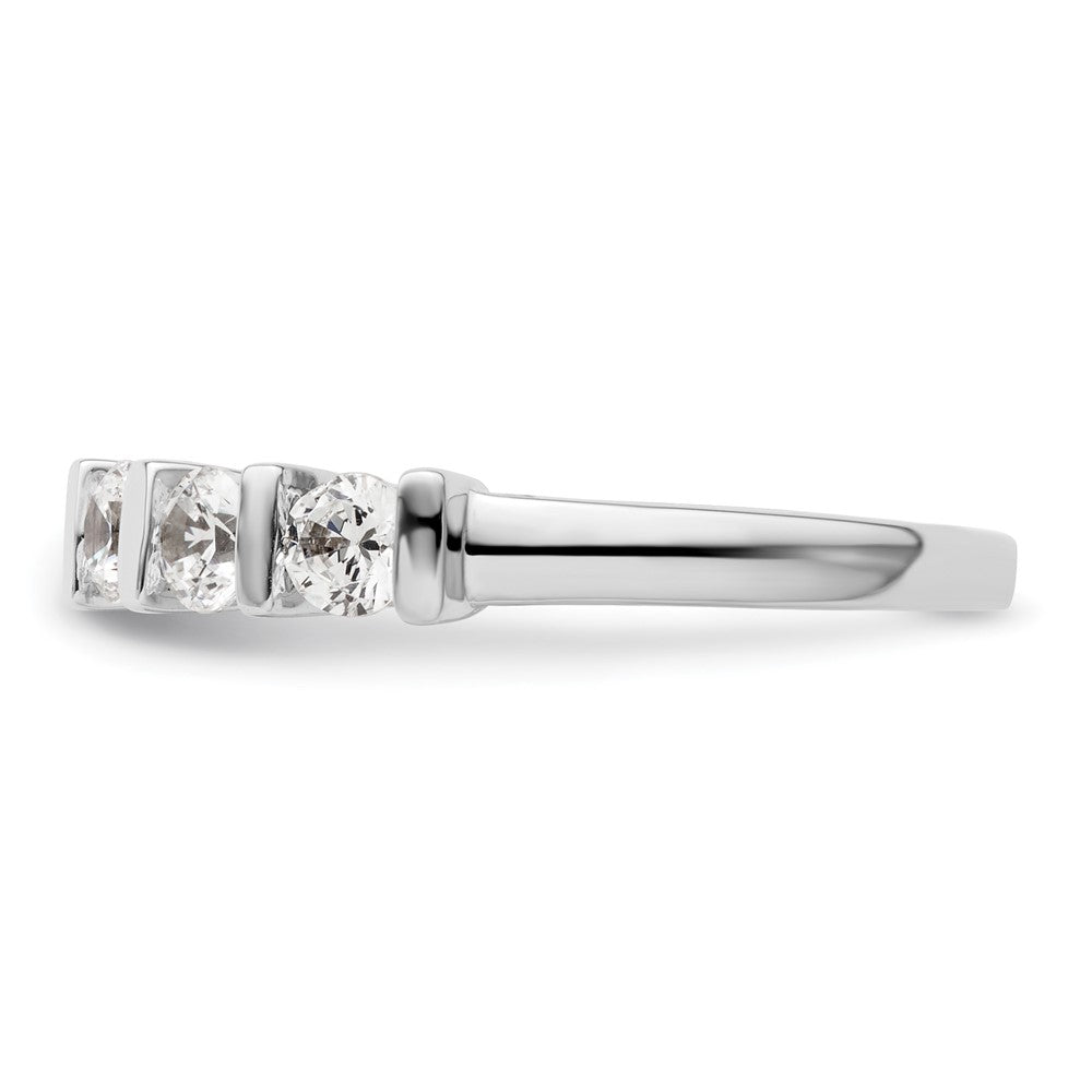 14K White Gold 5-Stone Half-Bezel 3/4 carat Round Complete Diamond Band