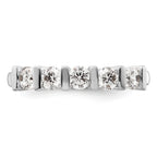 14K White Gold 5-Stone Half-Bezel 3/4 carat Round Complete Diamond Band