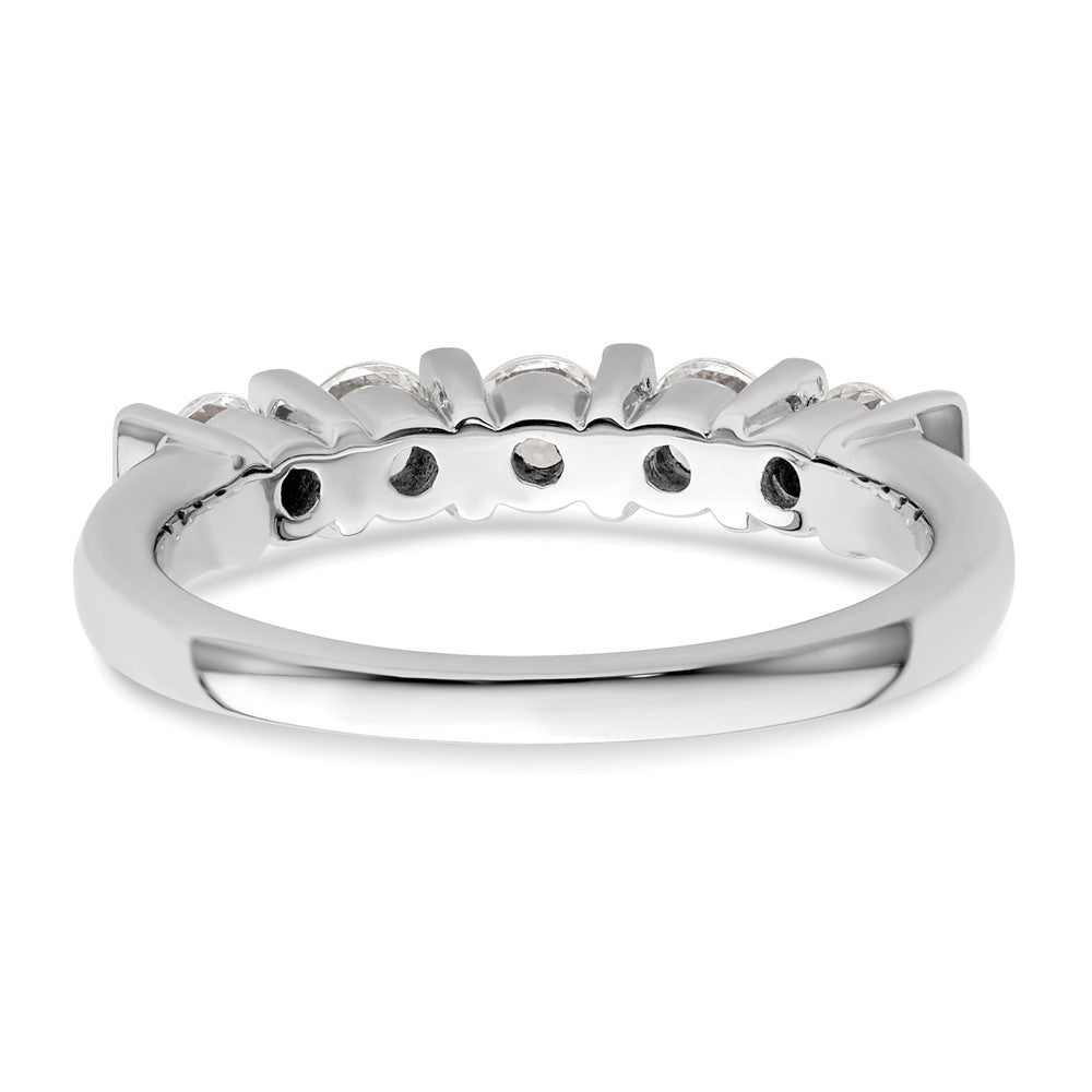 14K White Gold 5-Stone Half-Bezel 3/4 carat Round Complete Diamond Band