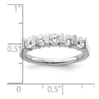 14K White Gold 5-Stone Half-Bezel 3/4 carat Round Complete Diamond Band