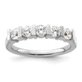 14K White Gold 5-Stone Half-Bezel 3/4 carat Round Complete Diamond Band
