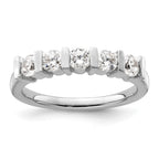 14K White Gold 5-Stone Half-Bezel 3/4 carat Round Complete Diamond Band