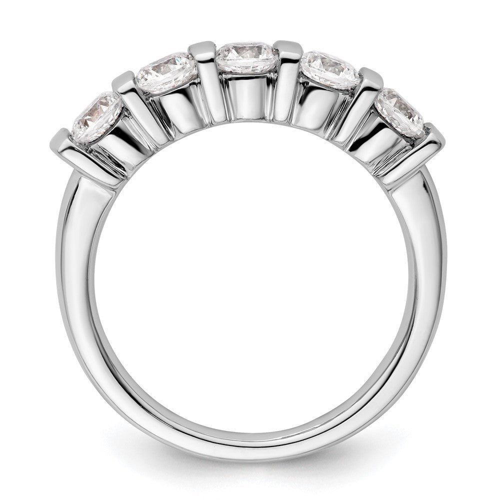 14K White Gold 5-Stone Half-Bezel 1 carat Round Complete Diamond Band