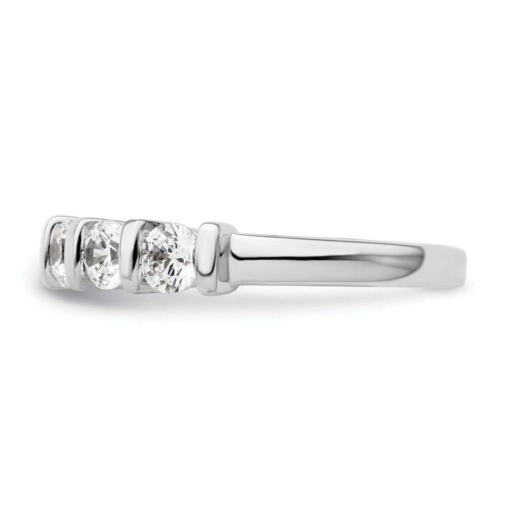 14K White Gold 5-Stone Half-Bezel 1 carat Round Complete Diamond Band