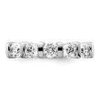 14K White Gold 5-Stone Half-Bezel 1 carat Round Complete Diamond Band