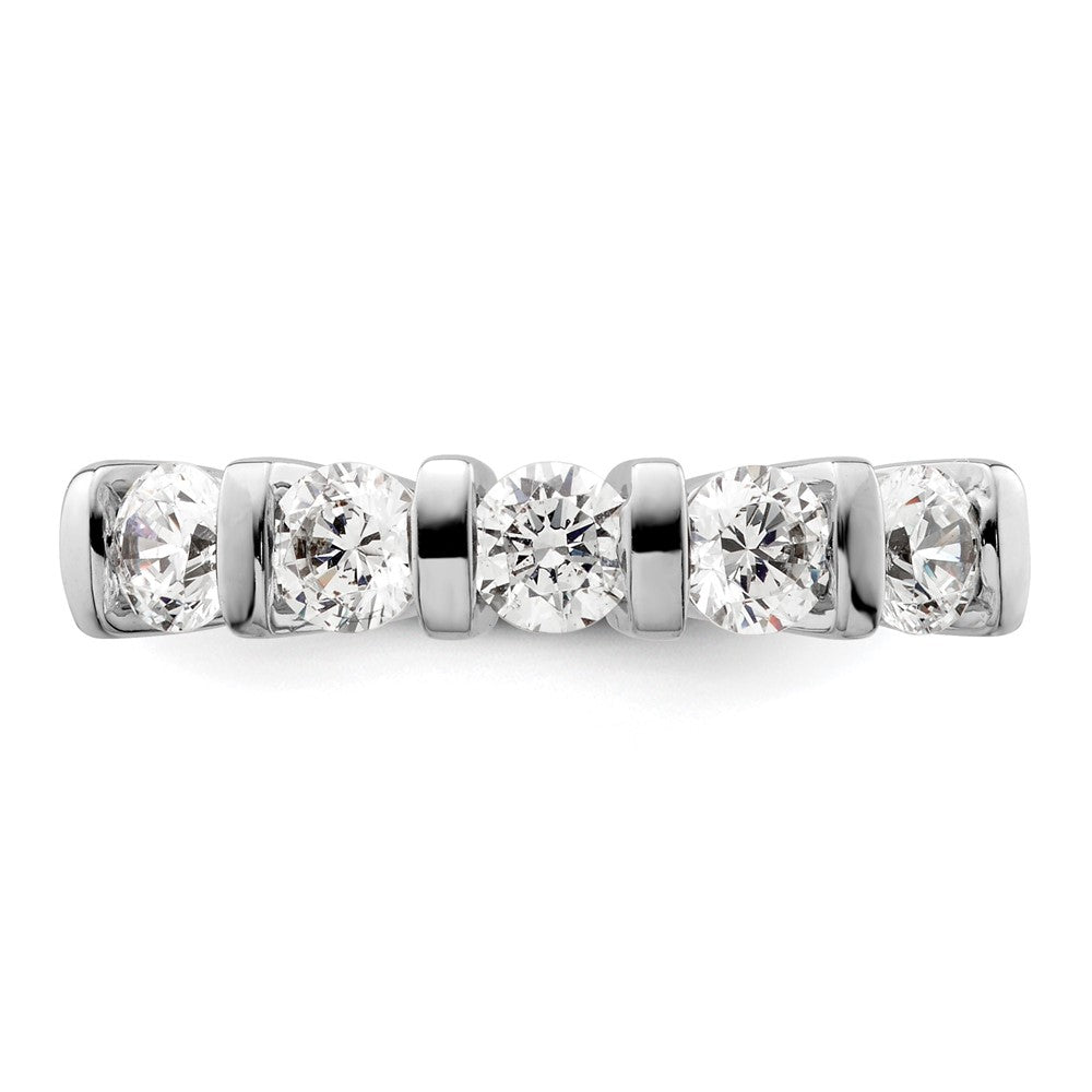 14K White Gold 5-Stone Half-Bezel 1 carat Round Complete Diamond Band