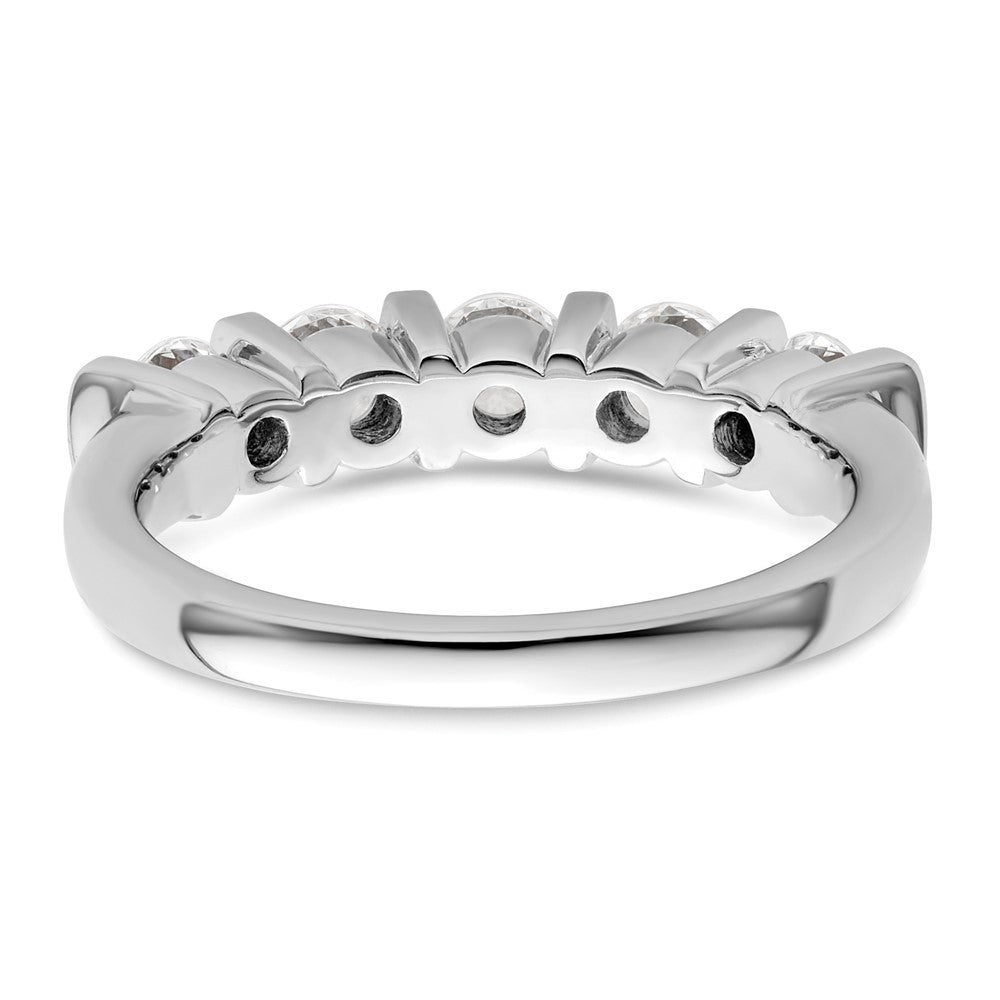 14K White Gold 5-Stone Half-Bezel 1 carat Round Complete Diamond Band