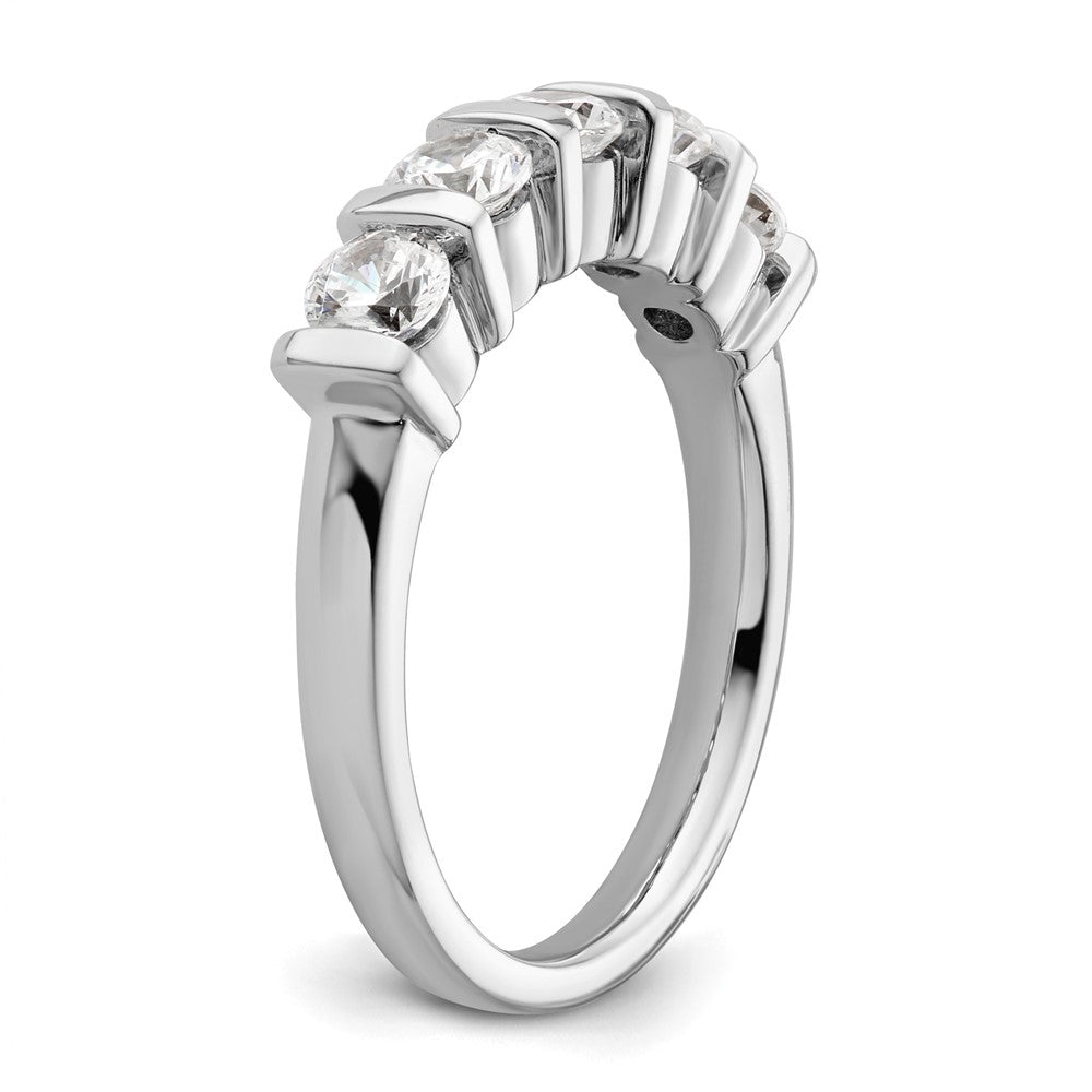 14K White Gold 5-Stone Half-Bezel 1 carat Round Complete Diamond Band
