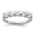 14K White Gold 5-Stone Half-Bezel 1 carat Round Complete Diamond Band