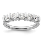 14K White Gold 5-Stone Half-Bezel 1 carat Round Complete Diamond Band