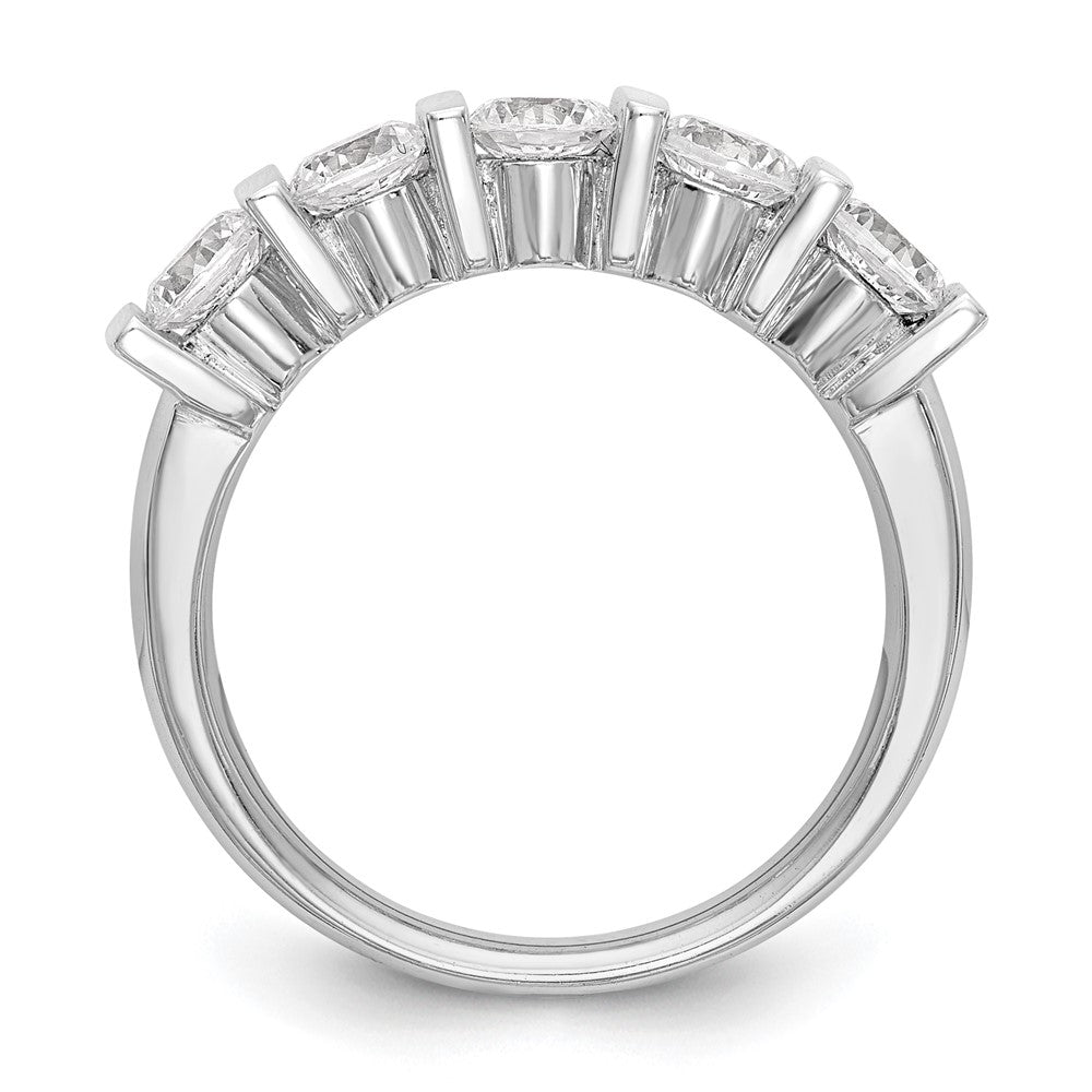 14K White Gold 5-Stone Half-Bezel 1.25 carat Round Complete Diamond Band