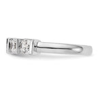 14K White Gold 5-Stone Half-Bezel 1.25 carat Round Complete Diamond Band