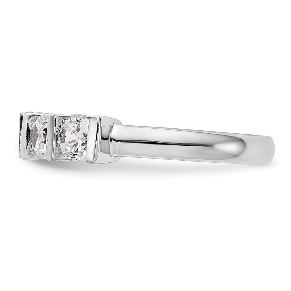 14K White Gold 5-Stone Half-Bezel 1.25 carat Round Complete Diamond Band