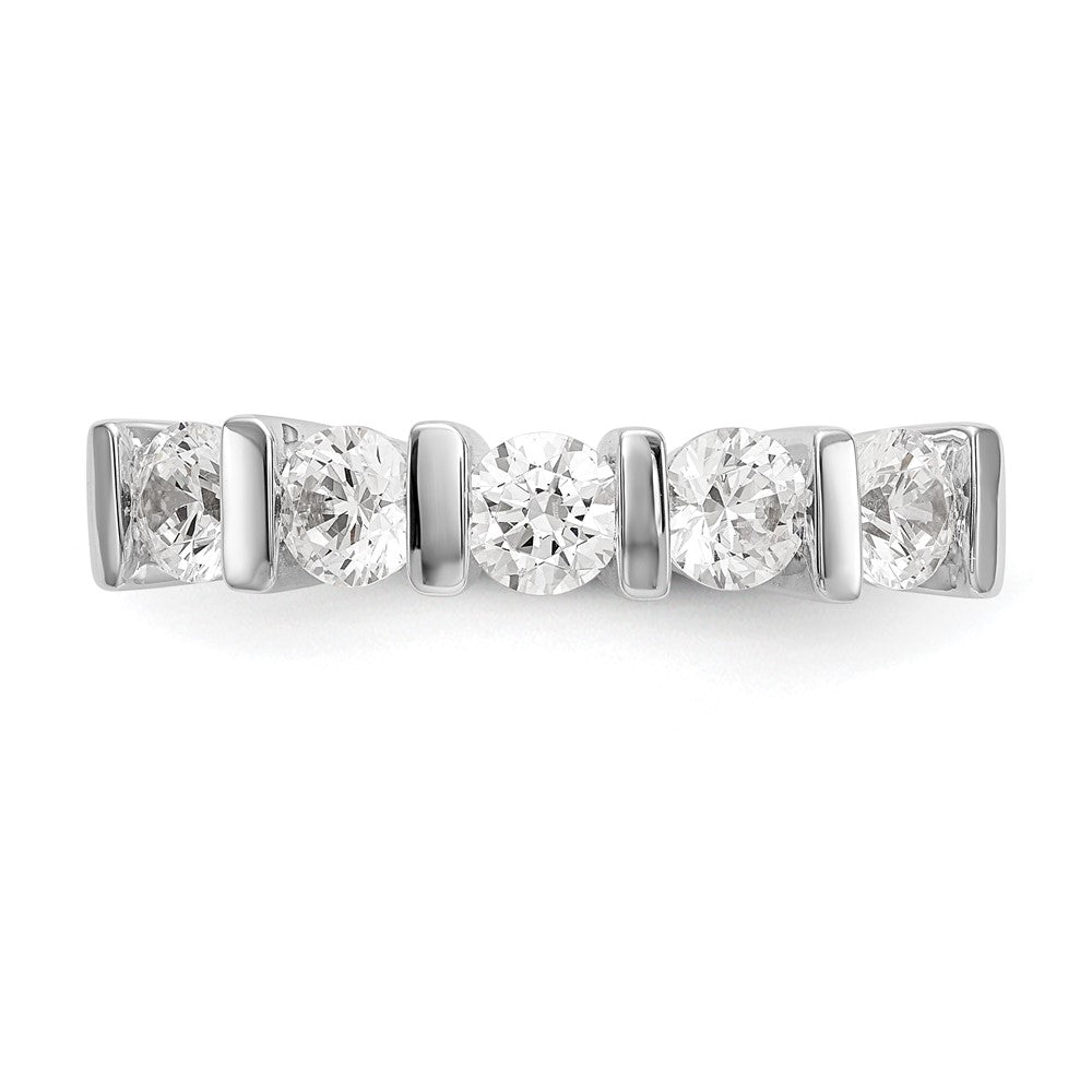 14K White Gold 5-Stone Half-Bezel 1.25 carat Round Complete Diamond Band