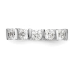 14K White Gold 5-Stone Half-Bezel 1.25 carat Round Complete Diamond Band