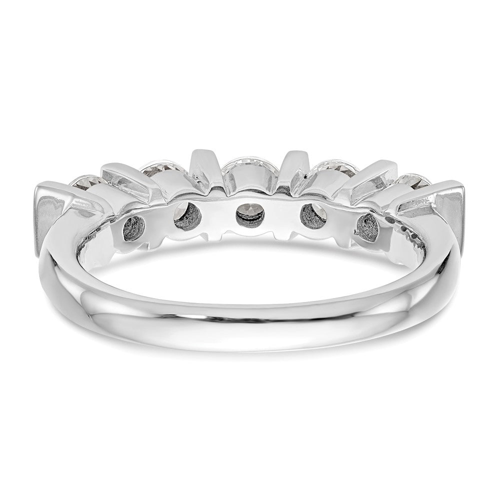 14K White Gold 5-Stone Half-Bezel 1.25 carat Round Complete Diamond Band
