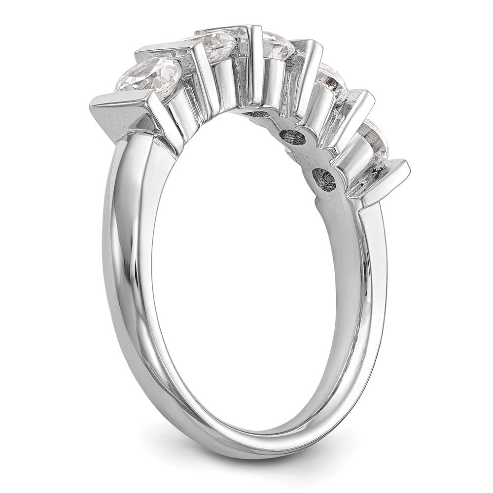 14K White Gold 5-Stone Half-Bezel 1.25 carat Round Complete Diamond Band