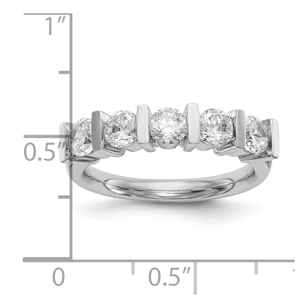 14K White Gold 5-Stone Half-Bezel 1.25 carat Round Complete Diamond Band