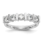 14K White Gold 5-Stone Half-Bezel 1.25 carat Round Complete Diamond Band